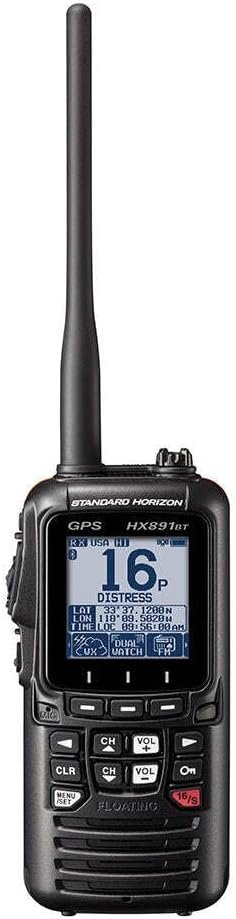 Standard Horizon HX891BTBK Floating Handheld VHF Radio – Black, GPS, Bluetooth, DSC and 6-Watt Marine Transceiver