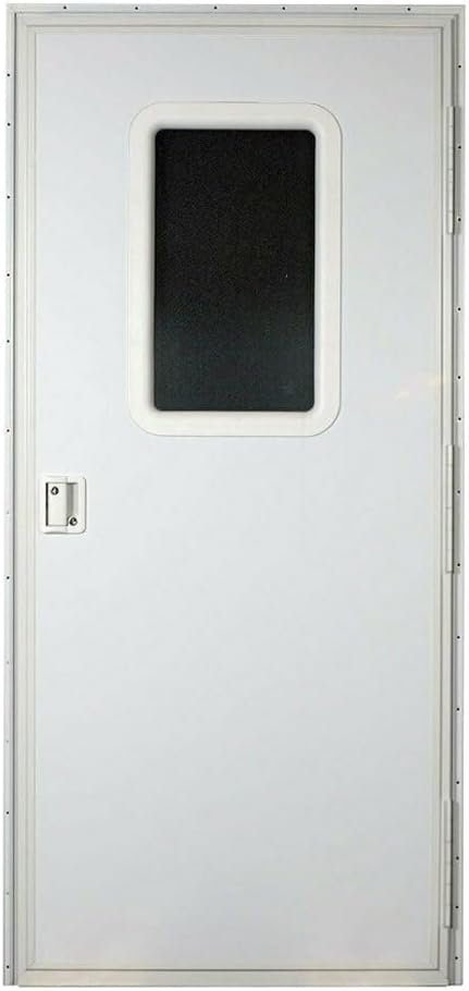 AP Products 15217716 RV Entry Door – 26in x 70in Right-Hand Square Corner Door with White Prehung Frame