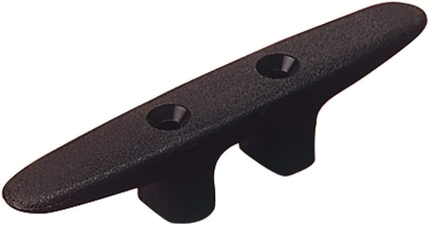 Sea-Dog 433601 Open Base Cleat – 6in Heavy-Duty Black Nylon Dock Cleat – UV-Resistant Marine Hardware
