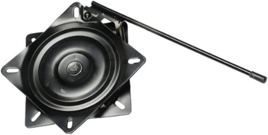 Garelick 75116 Locking Black Seat Swivel – Powder-Coated Steel 360 Degree Marine Seat Base with Standard Mount Pattern