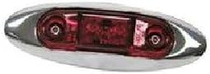Peterson V168XR LED Clearance Light Kit – Red Oval Lens, Surface Mount, 9-16V Operation with Chrome Bezel - Image 3