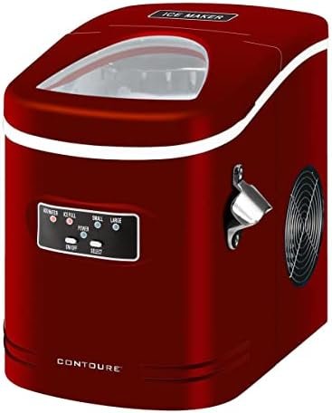 Contoure RV-130R Portable Ice Maker – Red Countertop Design, 26 lb Daily Ice Output, 2 lb Storage Basket - Image 2