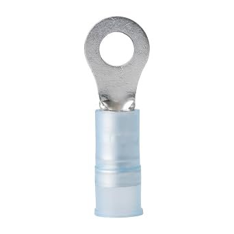 Ancor 230212 Nylon Ring Terminal – 16-14 AWG Connector with #8 Stud Opening, 6-Pack