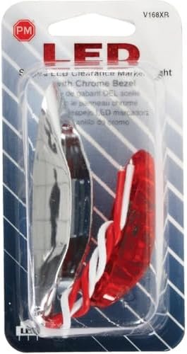 Peterson V168XR LED Clearance Light Kit – Red Oval Lens, Surface Mount, 9-16V Operation with Chrome Bezel - Image 4