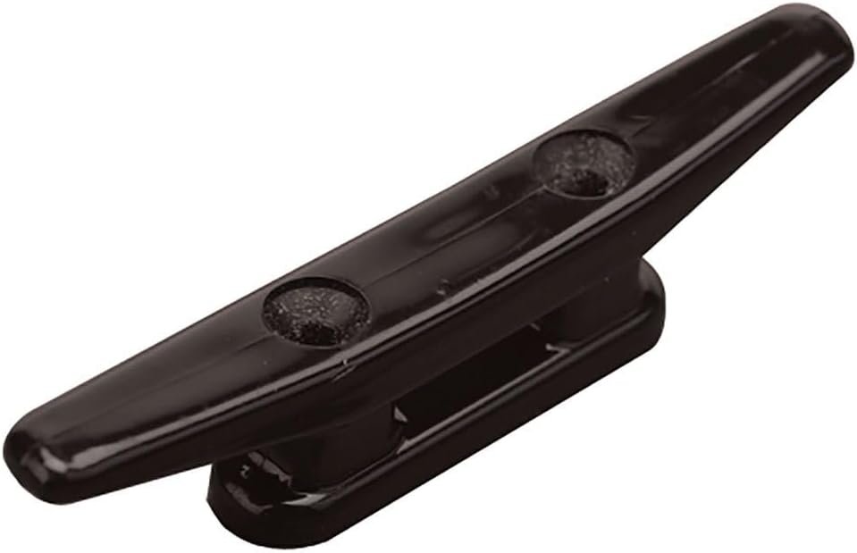 Sea-Dog 43050 Nylon Open Base Cleat – 5in Black UV-Resistant Dock Cleat with #10 FH Fastener Mount