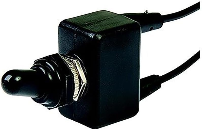BEP 1002016 Waterproof Toggle Switch – Brass Construction, Weatherproof Boot, Single-Circuit Control