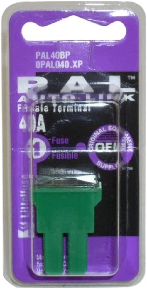 Littelfuse PAL040BP PAL Female Terminal Fuse – 40A Rating, 32V Protection, Green Housing Automotive Link Fuse