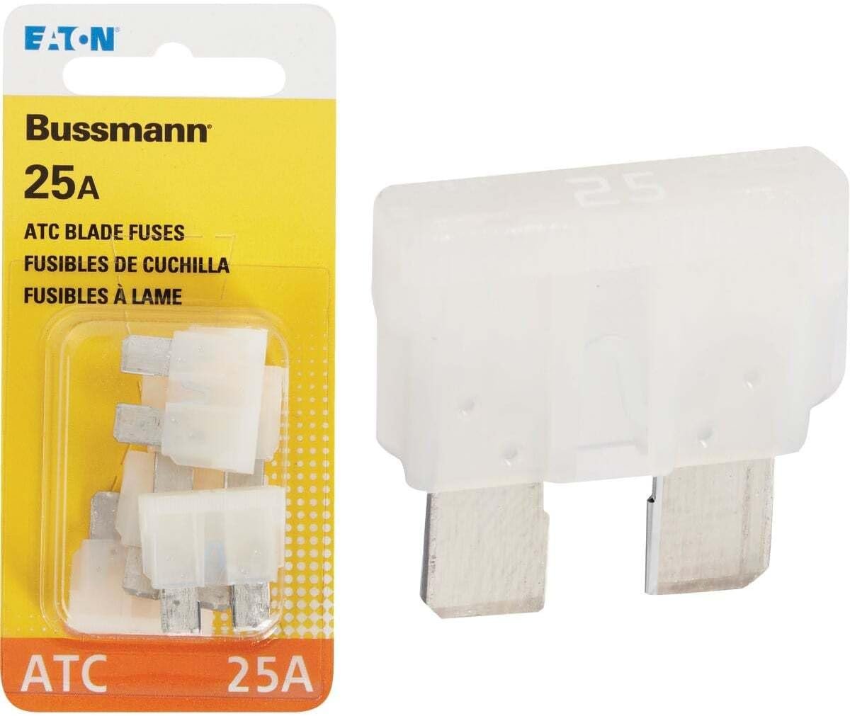 Bussmann BPATC25RP 25 Amp ATC Blade Fuse 5-Pack – Standard Automotive Plug-In Fuses - Image 5
