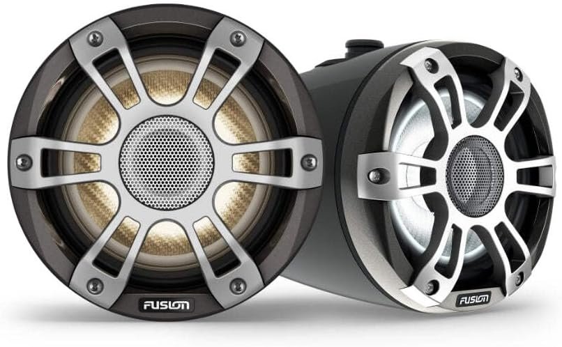 Fusion Signature Series 3i 6.5in Wake Tower Speakers – 230W Peak Power, CRGBW LEDs, Sports Black Housing Pair