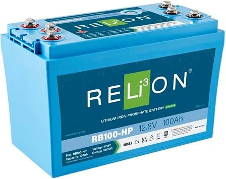 RELiON RB100HP Lithium Battery – 12.8V 100Ah High Performance LiFePO4 Deep Cycle Battery