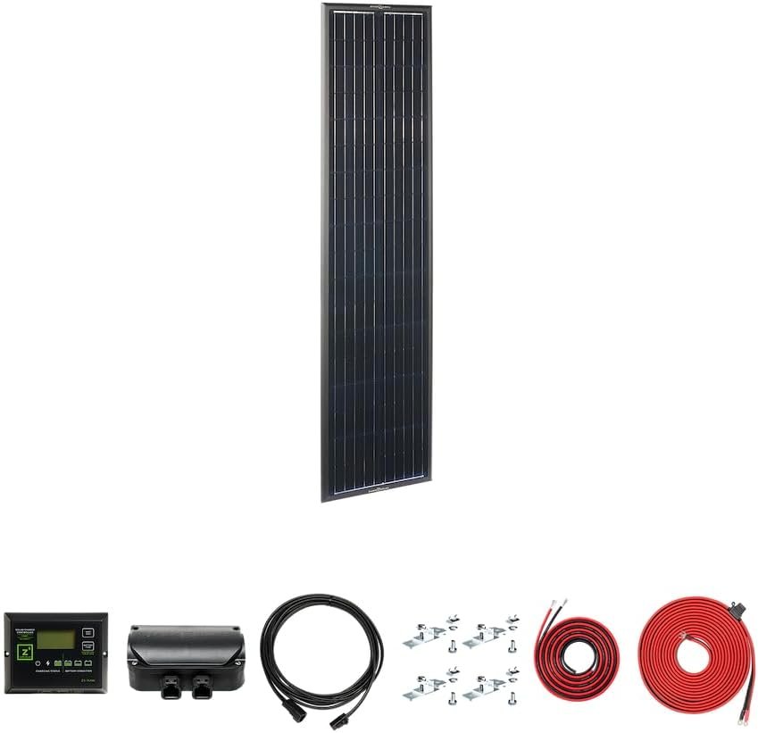Zamp Solar KIT1034 Obsidian Series 90-Watt Deluxe Kit – Ultra-Thin Roof-Mount Panel with 40A PWM Charge Controller