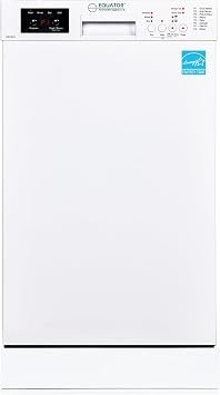 Pinnacle WB1840 18-Inch Built-In Dishwasher – 10 Place Settings, 8 Wash Cycles, White Finish, Sanitize Function