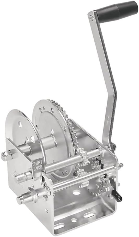Fulton 142410 Two-Speed Trailer Winch – 2600 lb Capacity Manual Boat Trailer Winch with High and Low Gear Ratios
