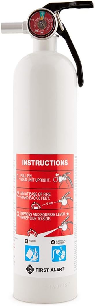BRK Electronics AUTOMAR10 Rechargeable Fire Extinguisher – 10-B:C Marine and Automotive Safety Unit