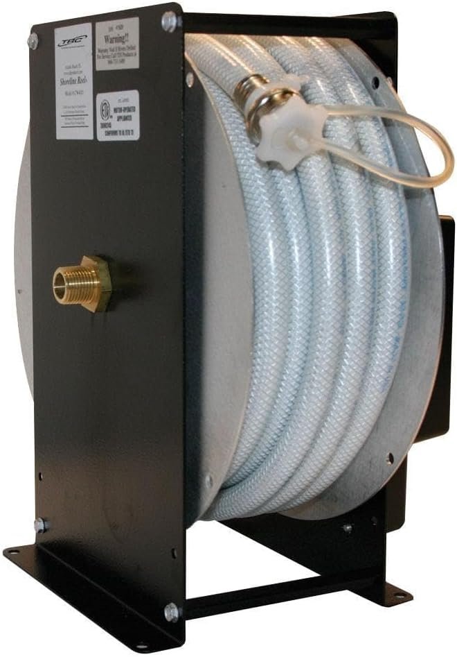 Southwire RW40RMK Shoreline Water Hose Reel – Motorized 40ft Potable Water Hose Storage with Aluminum Reel Assembly