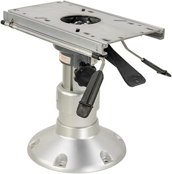 Springfield 1250456L Heavy-Duty Mainstay Adjustable Pedestal – 2-7/8in Anodized Aluminum Seat Base with 10in-12in Air-Powered Height Range