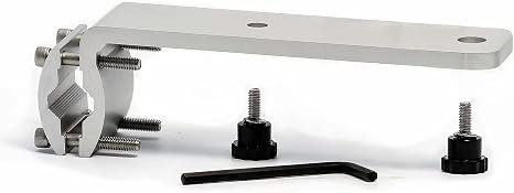 Camco Marine 58182 Kuuma Stow N Go Rail Mount – 9in Aluminum Grill Bracket for 7/8in to 1-1/4in Boat Handrails
