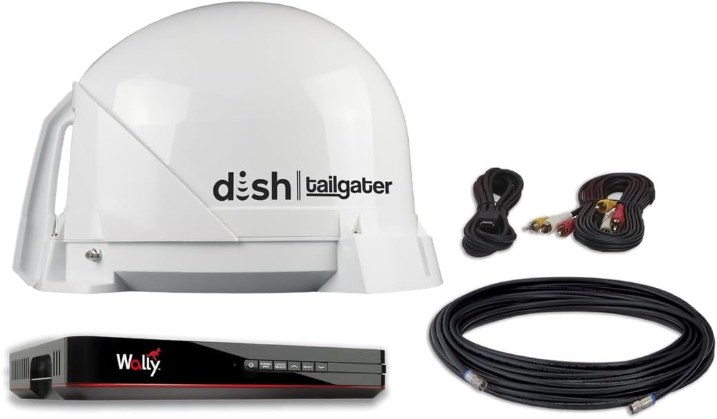 KING DT4450 DISH Tailgater Satellite Bundle – Wally HD Receiver Included, Automatic HD Antenna, 35 ft Coax Cable - Image 2