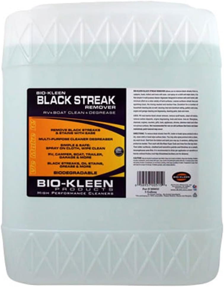 Bio-Kleen M00515 Black Streak Remover – 5 Gallon RV Exterior Cleaner for Fiberglass and Painted Surfaces