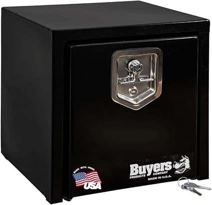 Buyers Products 1703320 Steel Underbody Truck Box – 15 x 13 x 15 Inch Black Toolbox with T-Handle Lock
