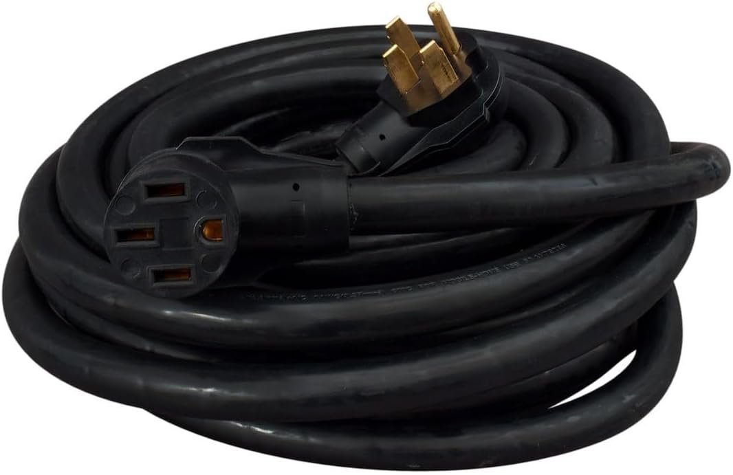 Valterra A105050E 50 Amp RV Extension Cord – 50 Foot Black Power Cable – Bulk Electrical Hookup Solution
