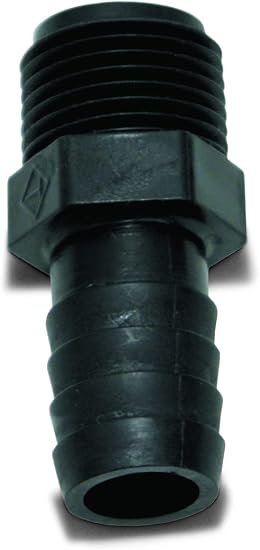 Valterra RF840 Brass Pipe Coupler – 3/8in MPT x 1/2in Barb Adapter for Water and Utility Hose Connections