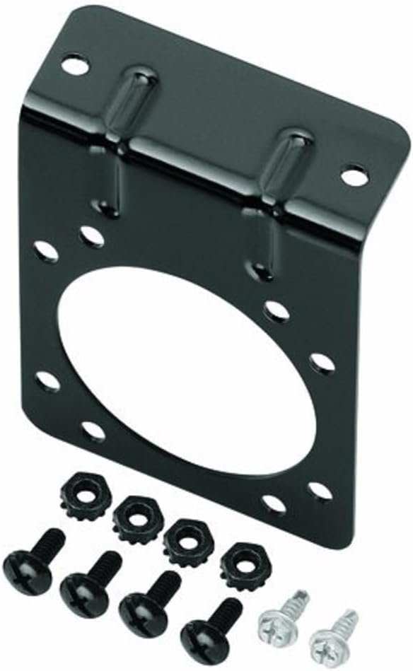 Tow Ready 118138 7-Way Mounting Bracket – Steel Trailer Connector Bracket for RV-Style 7-Way Wiring Systems