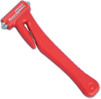 Ready America 75403 Emergency Hammer and Seatbelt Cutter – Dual-Function Vehicle Escape Tool with Steel Window Breaker and Safety Mount
