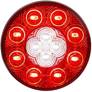 Buyers Products 5624130 4in Round Stop Turn Tail Backup Light – LED Combination Trailer Light with Integrated Reverse Function