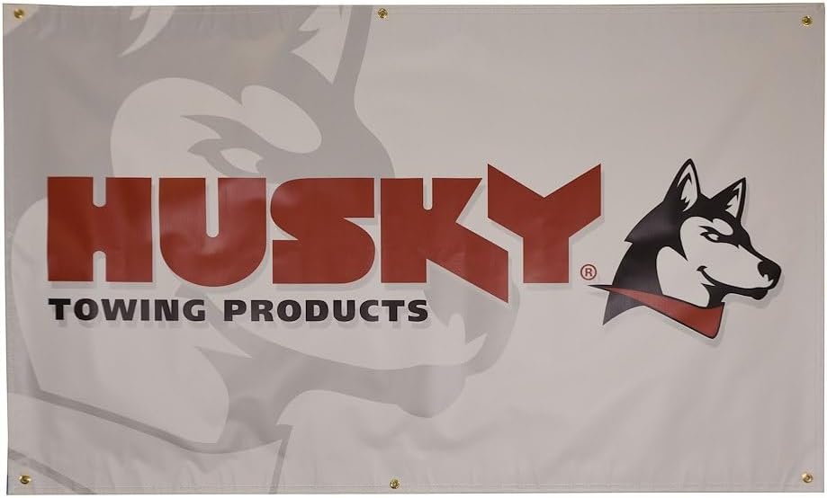 Husky Towing HUSBANNER Logo Banner – Branded Promotional Display Sign for Dealership and Retail Showrooms