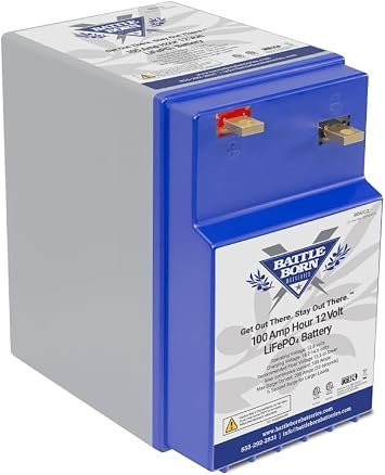 Battle Born BBGC2 100Ah 12V LiFePO4 Deep Cycle Battery – GC2 Golf Cart Form Factor, 1,280Wh Energy Storage, Internal BMS