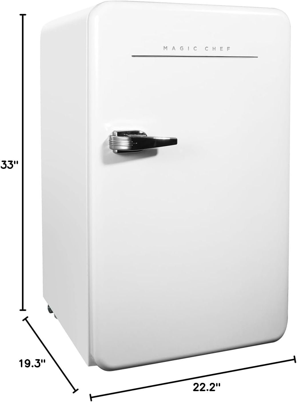 Magic Chef MCR32CHW Retro Compact Refrigerator – 3.2 Cu Ft Capacity – White Vintage Design with Freezer Compartment - Image 4