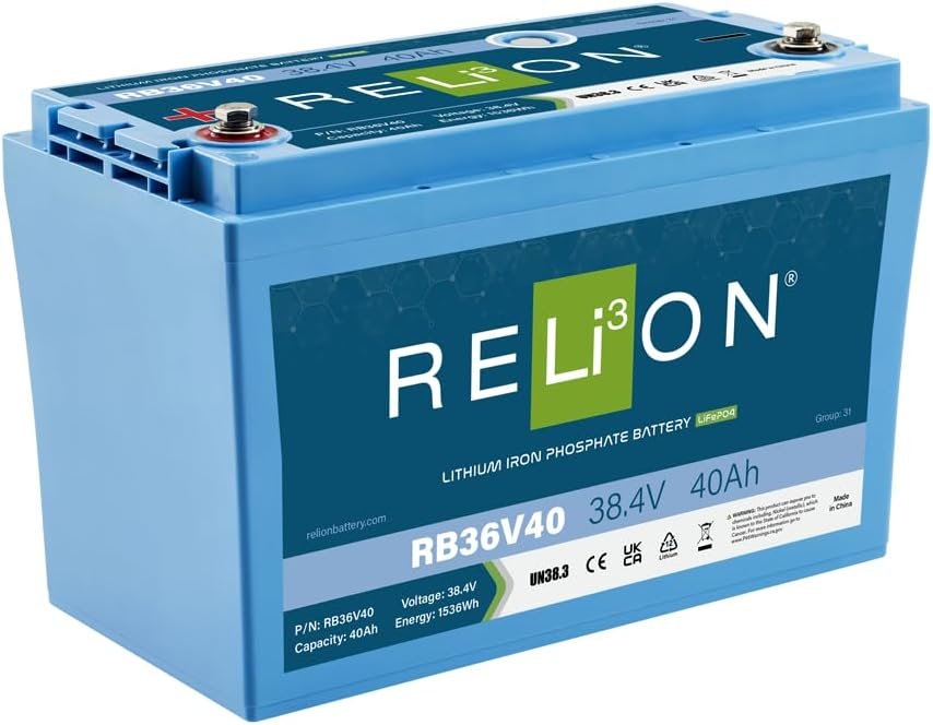RELiON RB36V40 Lithium Battery – 38.4V 40Ah LiFePO4 Marine Battery with IP67 Waterproof Protection - Image 4