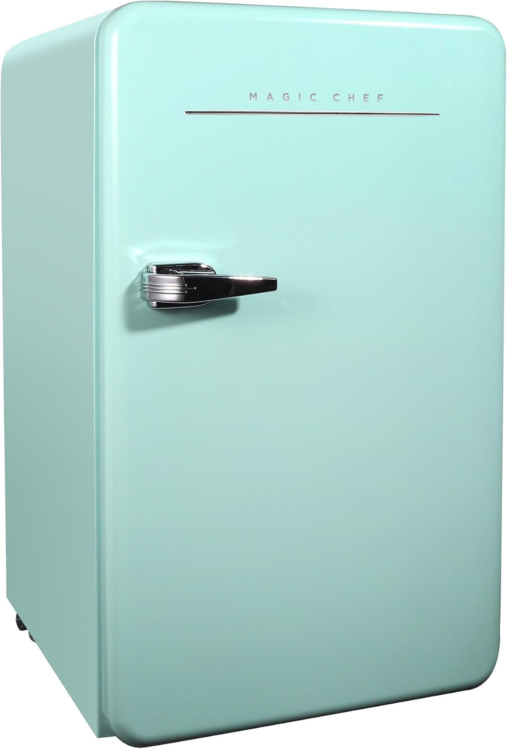 Magic Chef MCR32CHM Retro Refrigerator – 3.2 Cu Ft Compact Fridge – Mint Green Vintage Design with Freezer Compartment - Image 3