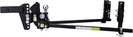 Weigh Safe TTMW62XL True Tow Middle Weight Adjustable Hitch – 6in Drop, 2in Shank, 12500 lb GTW with Scale