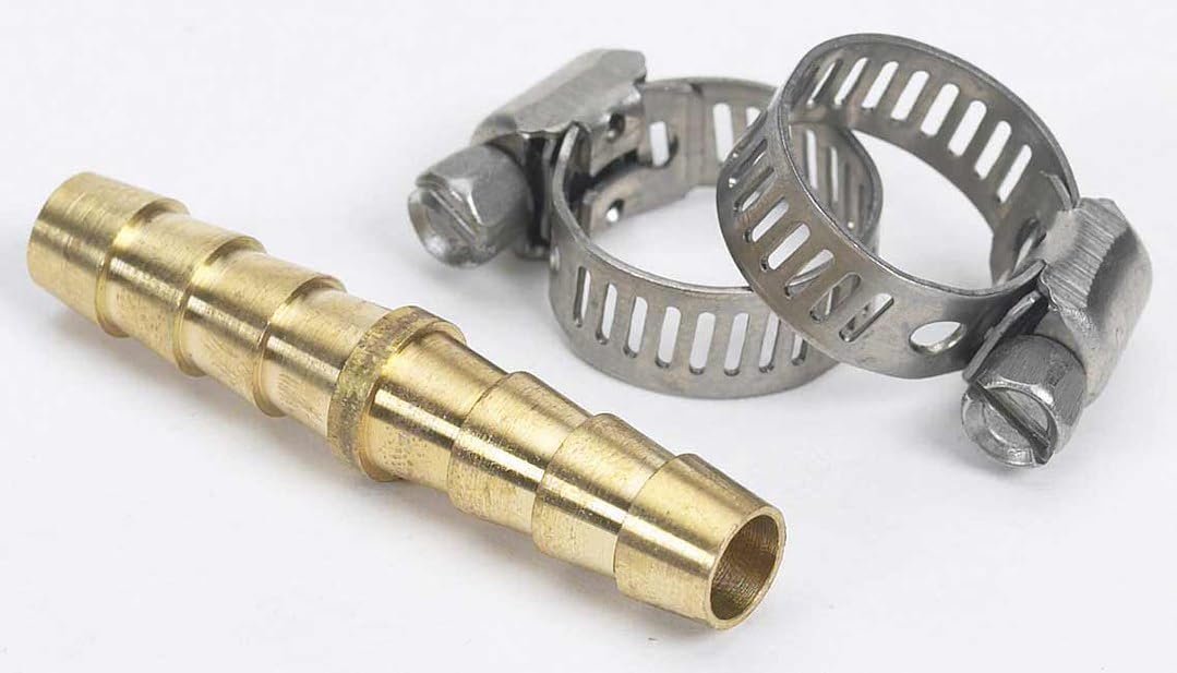 Moeller 33211101 Brass Hose Mender Kit – 1/4 in Repair Coupler with Stainless Steel Clamps Included