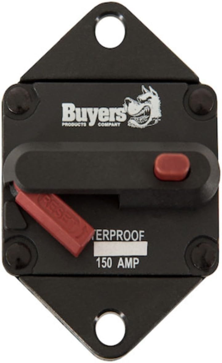 Buyers Products CB152PB Push-to-Trip Circuit Breaker – 150 Amp Manual Reset Surface Mount Electrical Protection - Image 2