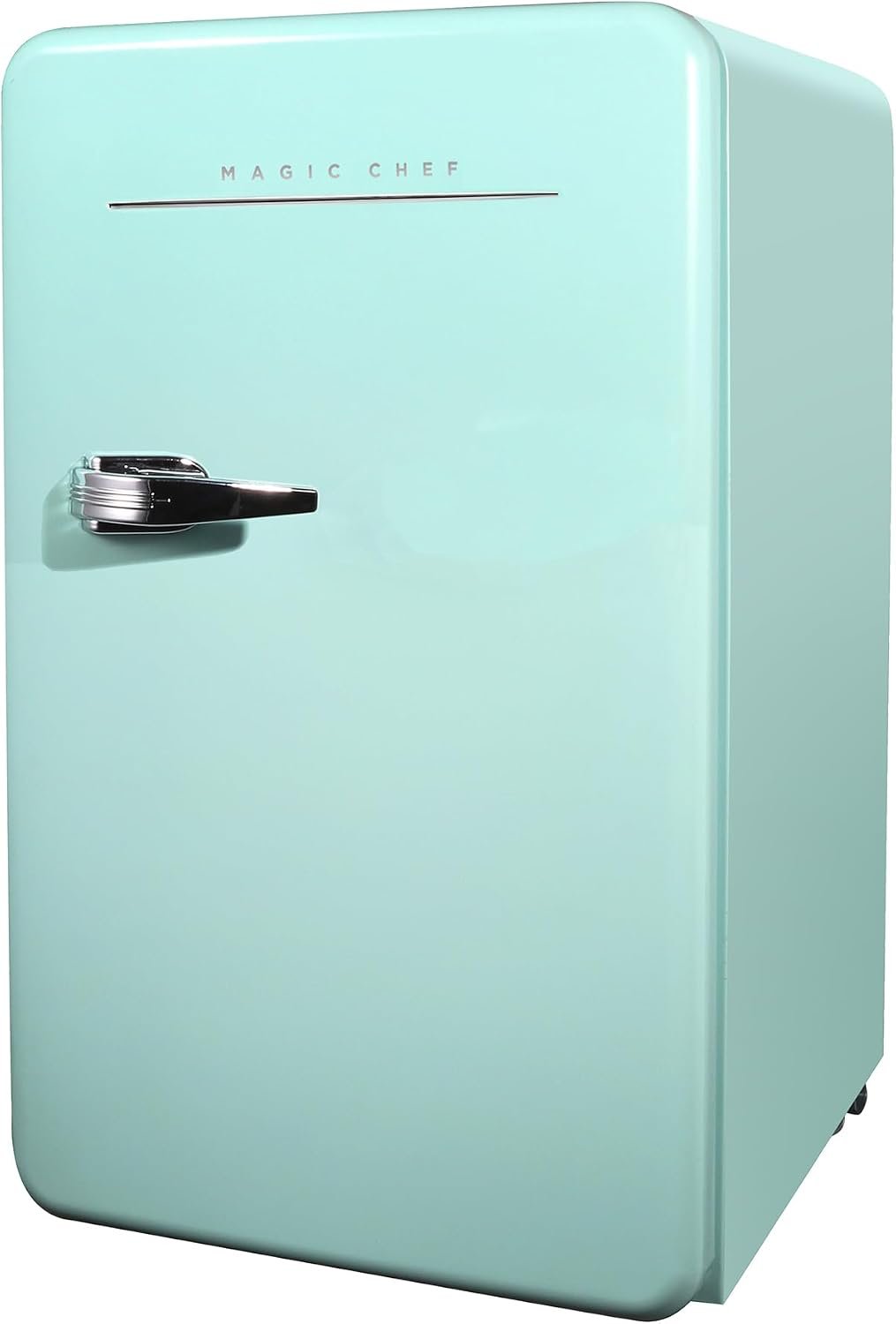 Magic Chef MCR32CHM Retro Refrigerator – 3.2 Cu Ft Compact Fridge – Mint Green Vintage Design with Freezer Compartment - Image 2