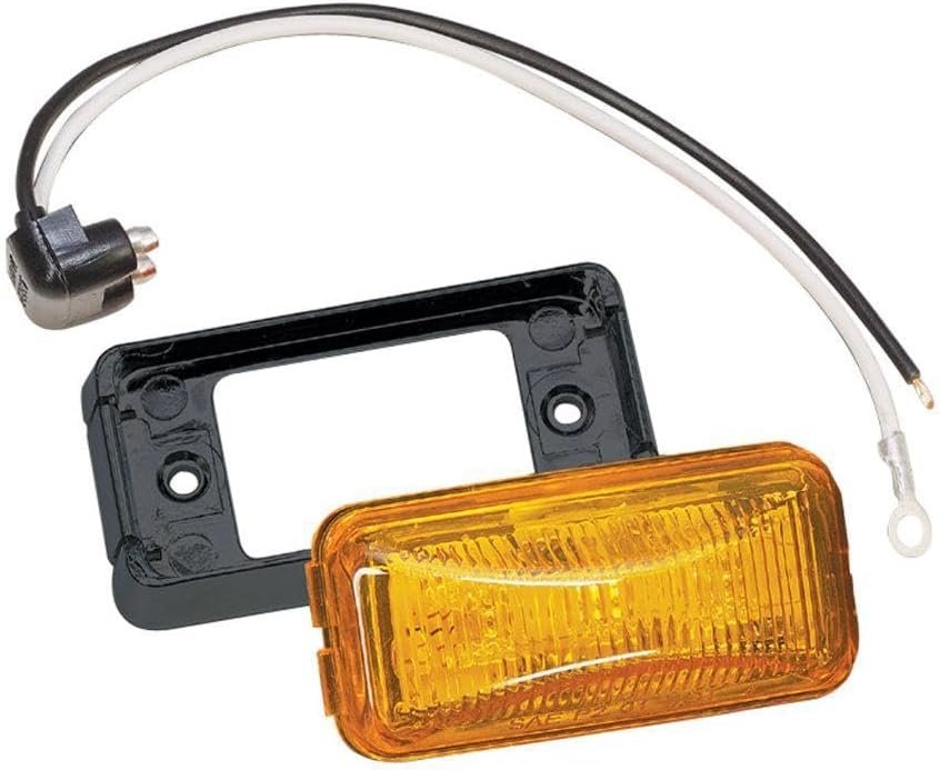 Wesbar 401580 LED Amber Clearance Light – 2in Waterproof Marker Light with Sealed Housing and Chrome Base