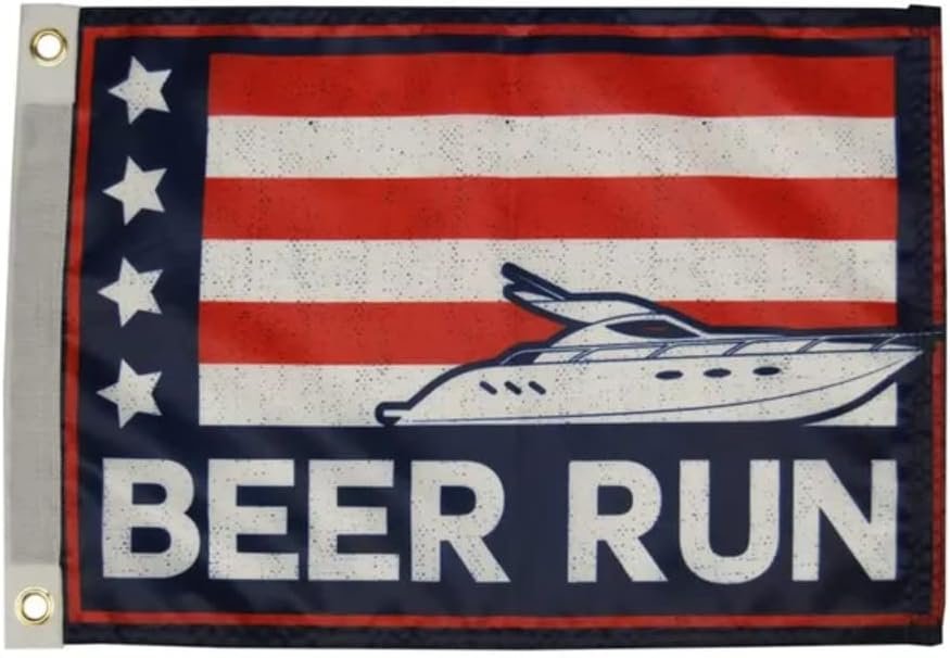 Taylor Made 1633 Beer Run Flag – 12in x 18in Marine Novelty Flag for Boats and Dock Displays