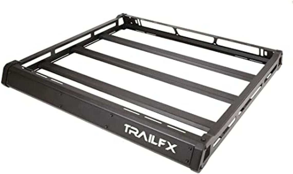 TrailFX JRB001T Aluminum Basket Rack – Textured Black Cargo Rack – Fits Jeep Wrangler JL and Gladiator JT Hardtops - Image 3