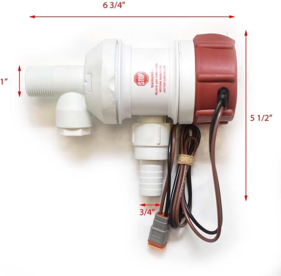 Rule 403FC Tournament Series Livewell Pump – 800 GPH 12V Seacock Mounted Bait Tank Circulation Pump - Image 3