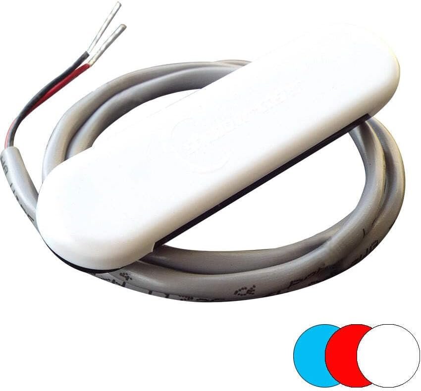 Shadow-Caster SCM-CL-RGB Multi-Color LED Courtesy Light – 3in Low-Profile White ABS Housing, 12/24V, 2 ft Lead Wire