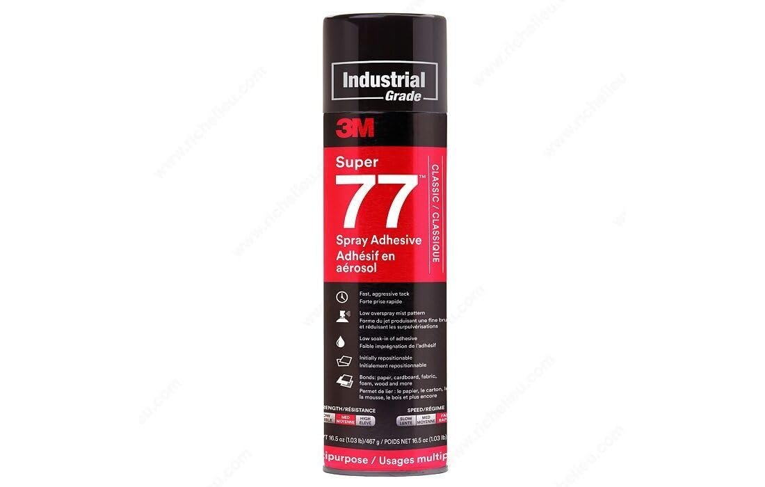 3M Super 77 21210 Multipurpose Spray Adhesive – 16.75 oz Aerosol with Fast Tack & Wide Material Compatibility - Image 3