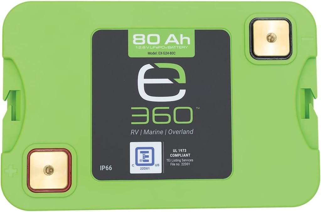 Expion360 EXG2480C Group 24 Lithium Battery – 12.8V 80Ah LiFePO4 Deep Cycle Battery for RV and Marine Use - Image 2