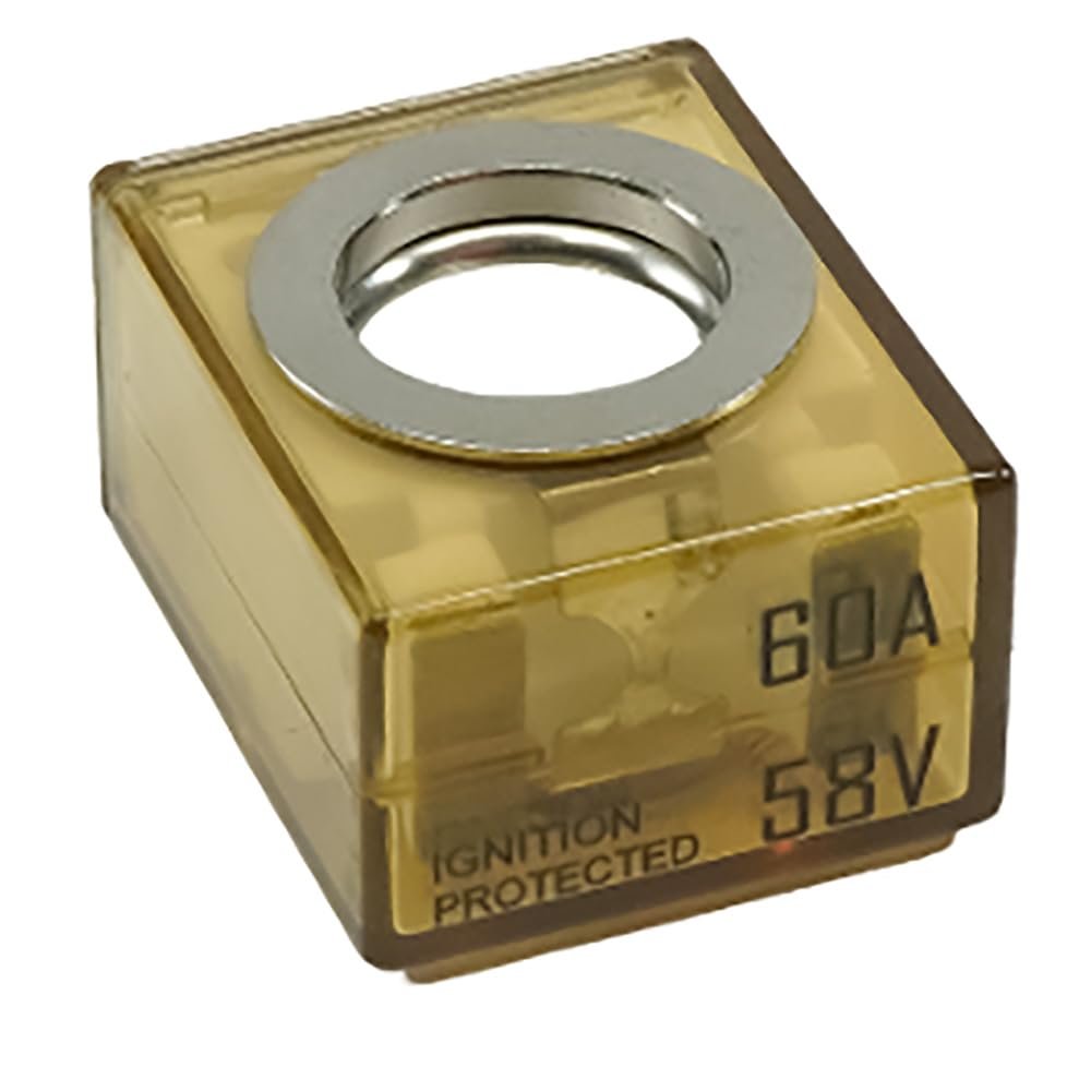 Egis Mobile 3603060 MRBF Terminal Fuse – 60A Marine Battery Fuse with 58V DC Rating and Transparent Status Window