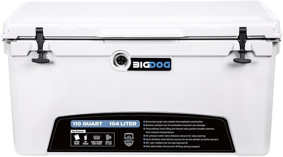 Husky Towing BDC110 110 Quart Hard Cooler – 144 Can Capacity – Roto-Molded White Cooler with Accessory Kit - Image 5