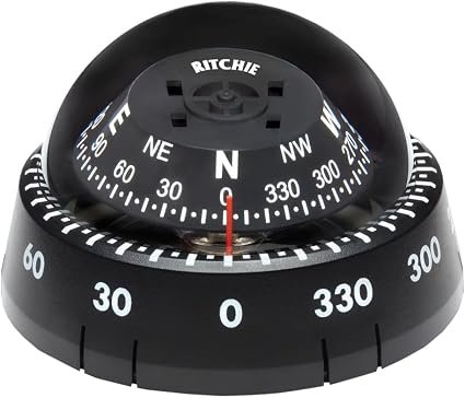 Ritchie XP99 Kayaker Compass – Surface Mount Marine Compass with 2.75 Inch Black Dial for Kayaks, Canoes, and Paddlecraft