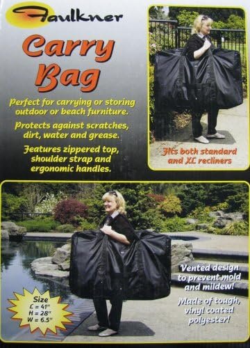 Faulkner 43951 Folding Chair Storage Bag – Black Polyester Carry Bag for Camping and Director Chairs with Zipper Closure - Image 3