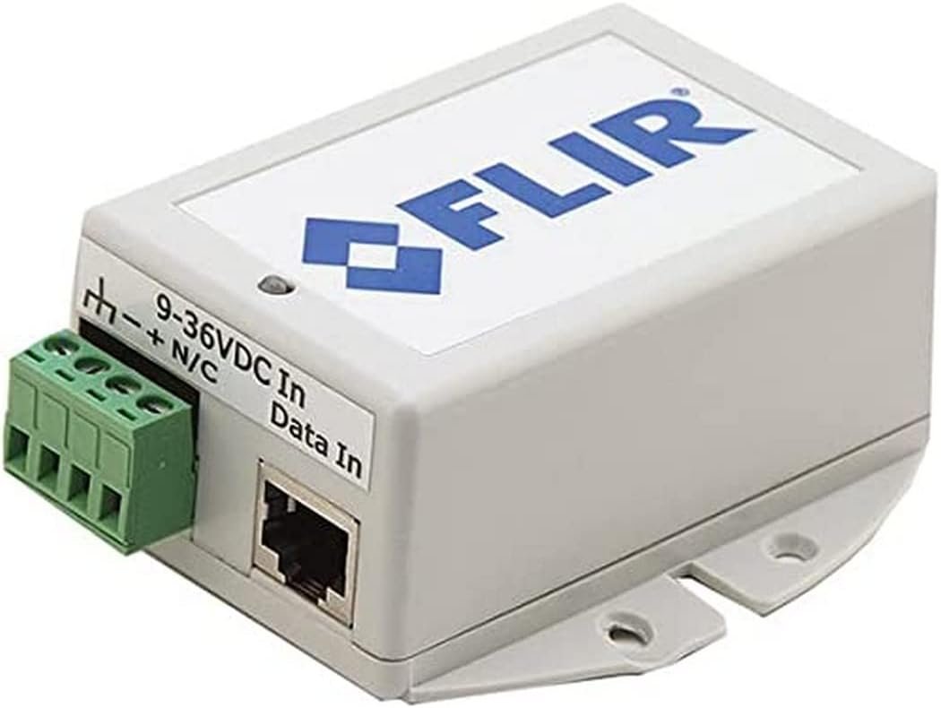 FLIR 4113746 12V Power over Ethernet Injector – Single-Port PoE Adapter for M-Series Thermal Cameras and JCU Controllers
